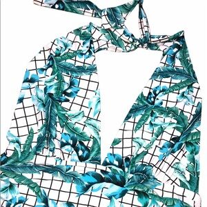 Swimsuits for all size 22 banana palm leaves one piece gorgeous swimsuit